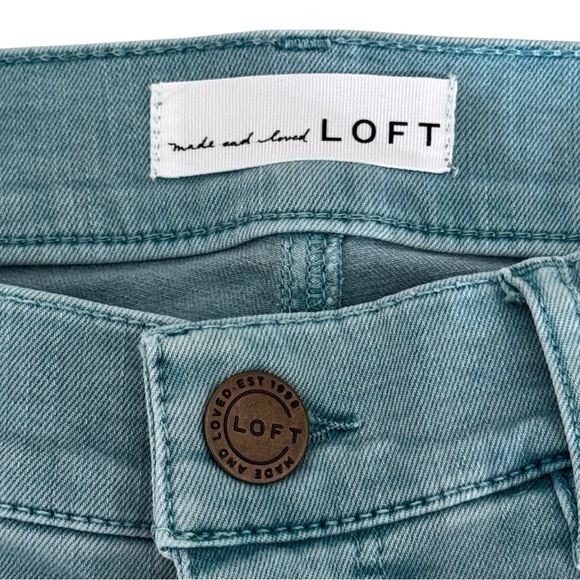 LOFT Size 26/2 Dusty Teal Modern Skinny Mid-Rise 5 Pocket Jeans NWOT - Picture 5 of 7